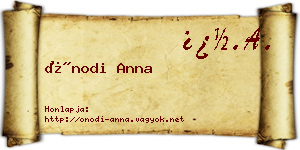 Ónodi Anna névjegykártya