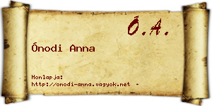 Ónodi Anna névjegykártya